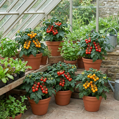 Patio Tomato Jo & Grace Plants, Live Tomato Seedlings, Outdoor Garden Ready, 1L Root Ball