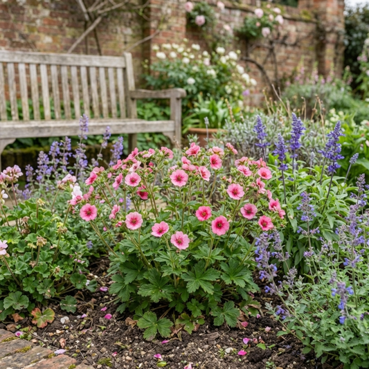 Potentilla Miss Wilmott Hardy Perennial Shrub Plants, Bee Friendly Summer Flowering, Outdoor Garden Ready, 1 Litre Root-Ball