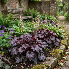 Set of 3 or 6 Heuchera Palace Purple Coral Bells Plants, Hardy Evergreen Perennial, Shade Tolerant Garden Plants, Outdoor Garden Ready, 1 Litre Root-Ball