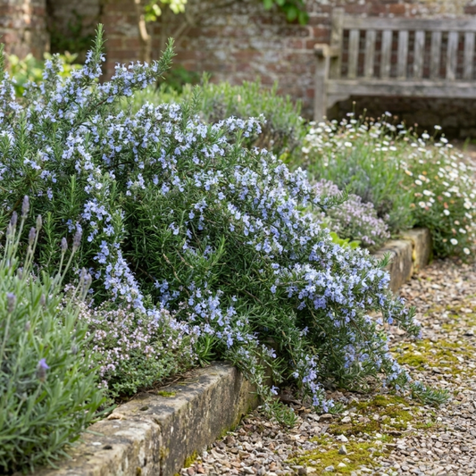 Set of 3 or 6 Rosemary Blue Rain Herb Plants (Salvia rosmarinus), Hardy Evergreen Culinary Herb, Outdoor Garden Ready, 1 Litre Root-Ball