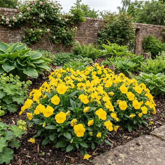 Pansy Delta Pro Clear Yellow Plants, Frost Hardy Winter & Spring Flowering, 3Ltr Root-Ball