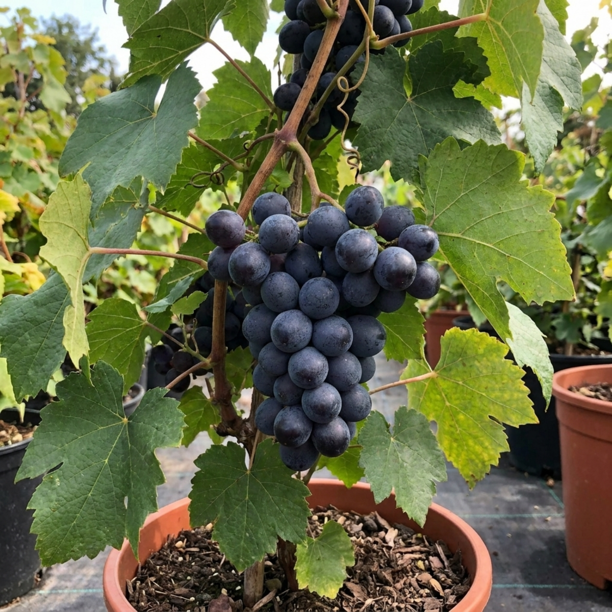 Grape Vine Plant Vitis Black Hambourg, Hardy Outdoor Garden Ready, 3 Litre Root Ball