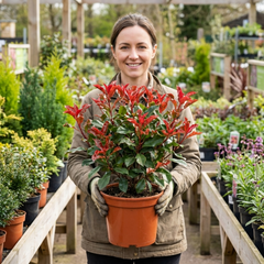 Photinia Magical Volcano Evergreen Shrub, Fast Growing Hedge Plant, Litre Root-Ball
