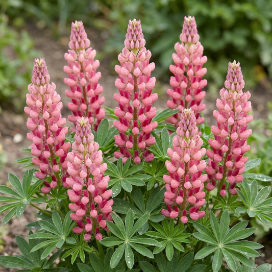 Lupin Legendary Rose Hardy Perennial Plants, Summer Flowering Cottage Garden Plants, Outdoor Garden Ready, 1 Litre Root-Ball