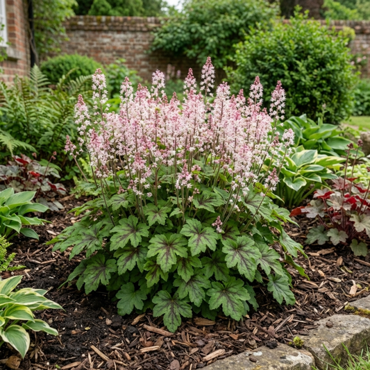 1 Tiarella Pink Skyrocket Plant, Hardy Foam Flower Perennial for Shade Gardens, 2 Litre Root-Ball
