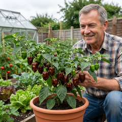 Chilli Pepper Plants - Habanero Chocolate, Ready to Plant in Your Garden