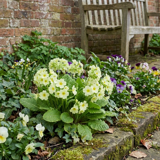 Primula Little Queen Lime Hardy Perennial Plants, Bee Friendly Spring Flowering, Outdoor Cottage Garden Ready, 1 Litre Root-Ball