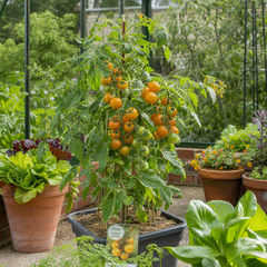 1 Golden Sunrise Tomato Plant, Live Heirloom Yellow Tomato, Outdoor Garden Ready, 2 Litre Root Ball