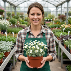 Saxifrage Ice Colours Pearl White Plants, Hardy Alpine Evergreen Ground Cover Perennial, Outdoor Garden Ready, 1 Litre Root-Ball