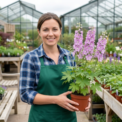 Delphinium Lilac Rose White Bee Hardy Perennial Plants, Summer Flowering Cottage Garden Plants, Outdoor Garden Ready, 1 Litre / 11cm Root-Ball
