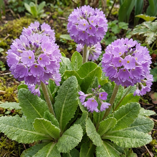Primula Denticulata Lilac Drumstick Primrose Plants, Hardy Perennial, Bee Friendly Spring Flowering, Outdoor Garden Ready, 1 Litre Root-Ball