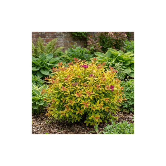Spiraea Goldflame Plant, Hardy Japanese Spirea Flowering Shrub, Garden Ready, 17cm Root-Ball