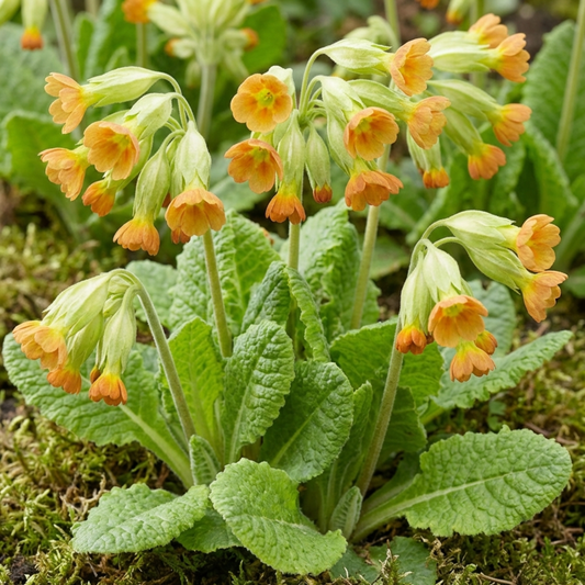 Primula Veris Lime with Orange Plants, Hardy Spring Flowering Perennial, 11cm Root-Ball