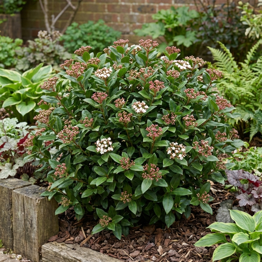 Viburnum Tinus Evergreen Hedge Plant, Hardy Outdoor Garden Ready, 7.5L Root Ball