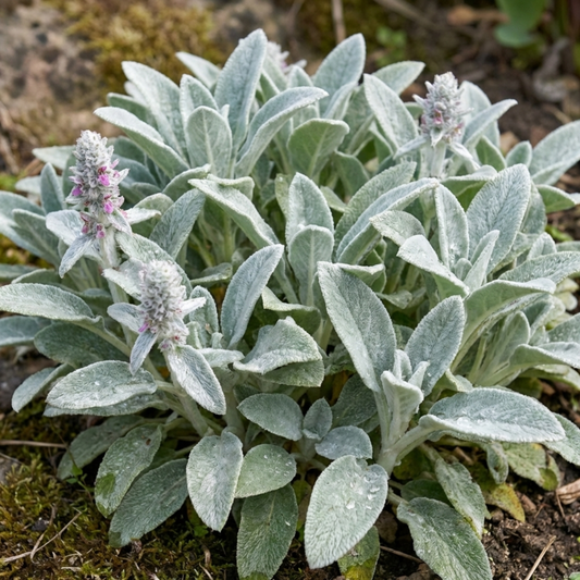 3 Stachys Byzantina Lamb's Ear Plants, Hardy Silver Leaf Perennial Ground Cover, 1Ltr Root Ball