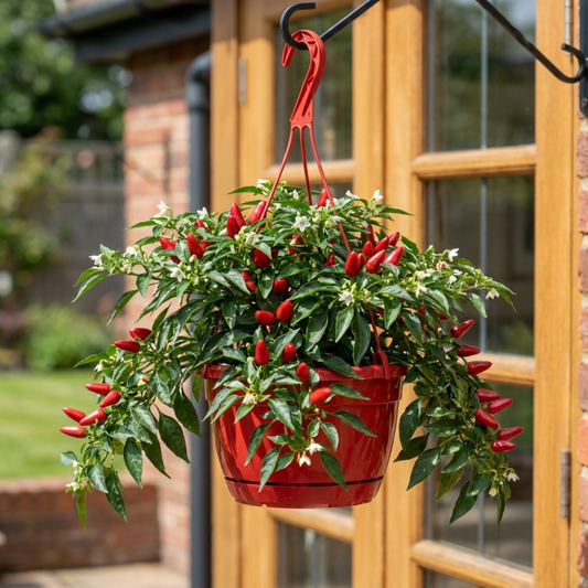 Chilli Pepper Plants, Peppers from Heaven Red, 25cm Pots