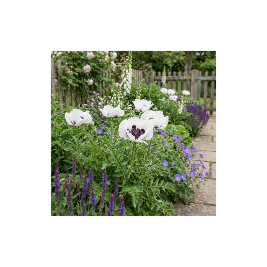 Papaver Orientale Royal Wedding Plants, Hardy White Oriental Poppy Perennial, Litre Root Ball