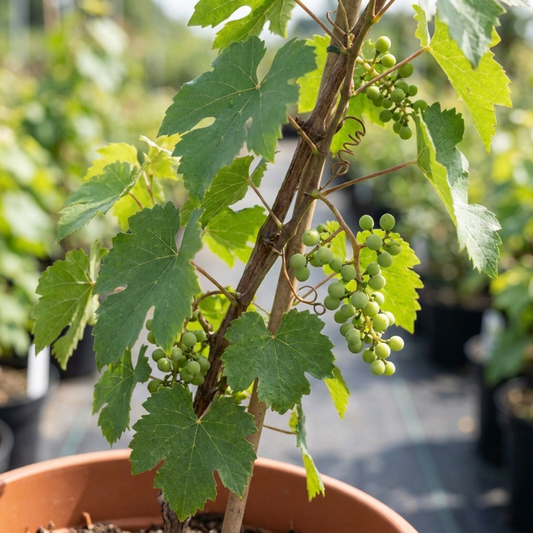 Grape Vitis Sulima White Vine Plant, Self Pollinating Hardy Outdoor Garden Ready, 3 Litre Root-Ball