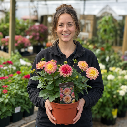 1 Large Plant - Dahlia Dahlegria Tricolour, Ready to Plant in Your Garden, 3L