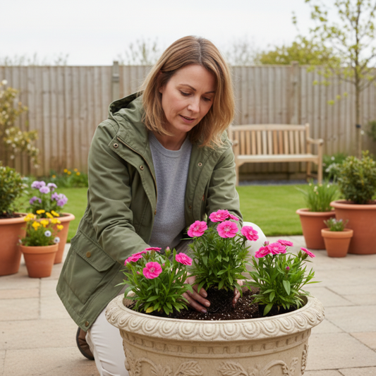 1 Spring–Summer Dianthus Flowering Plants – Dart Pink Celebration (Garden Pink). Outdoor Garden Ready Plants for Borders & Containers. Hardy, Compact & Easy to Grow. Supplied Fresh as a Large 2L Pot