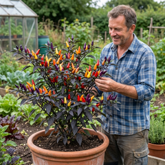Set of 3 or 6 Large Plants - Grow Your Own Chilli Pepper Atomic, Garden Ready