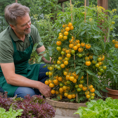 1 Golden Sunrise Tomato Plant, Live Heirloom Yellow Tomato, Outdoor Garden Ready, 2 Litre Root Ball
