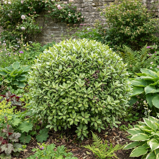 Pittosporum Golf Ball Evergreen Shrub, Hardy Low Maintenance Outdoor Garden Plant, Litre Root-Ball
