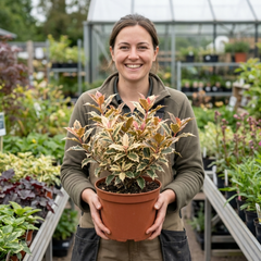 Osmanthus Goshiki Variegated Evergreen Shrub, Hardy Outdoor Garden Ready, 19cm Root-Ball