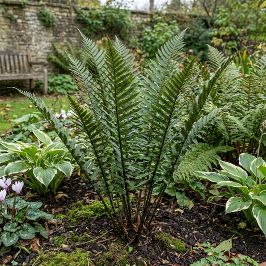 Shield Fern Dryopteris Atrata Hardy Perennial Plants, Outdoor Garden Ready, 1Ltr Root-Ball
