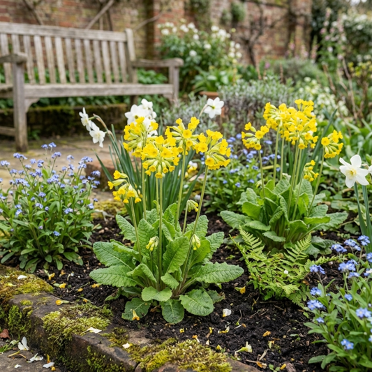 Primula veris Pure Yellow Hardy Perennial Plants, Spring Flowering, Outdoor Garden Ready, Root-Ball