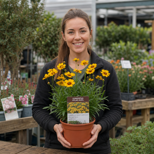 1 Coreopsis Solar Jewel Live Perennial Plant, Hardy Summer Flowering Garden, 3 Litre Root-Ball