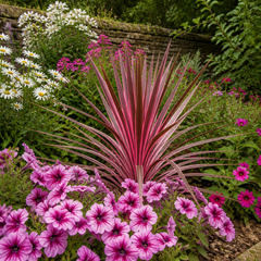 1 Large Plant - Petunia Sanguna Mega Pink Vein, Outdoor Garden Ready, 2L Pot