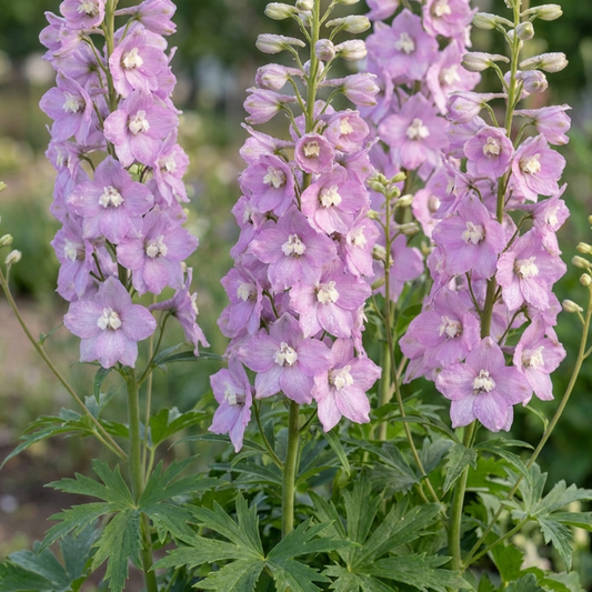 Delphinium Lilac Rose White Bee Hardy Perennial Plants, Summer Flowering Cottage Garden Plants, Outdoor Garden Ready, 1 Litre / 11cm Root-Ball