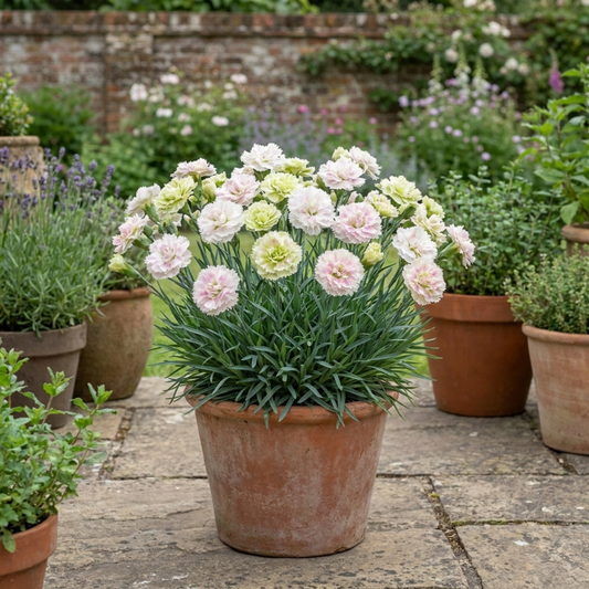 1 Cocktail Pink Dianthus Mojito Plant, Hardy Fragrant Summer Garden Perennial, 5 Litre Root Ball