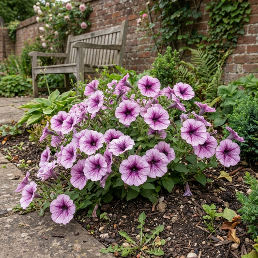 Set of 3 or 6 Large Plants - Petunia Express Pum Vein, Outdoor Garden Ready