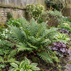 Evergreen Polypodium Vulgare Hardy Fern Plants for Shade Garden, Live Perennial, 11cm Root Ball