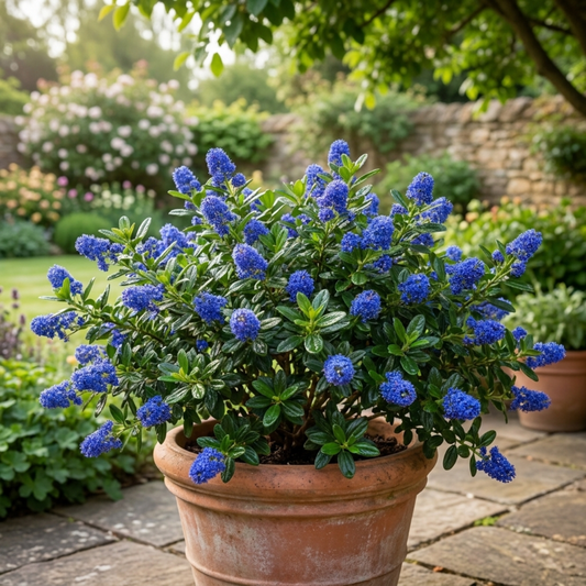 1 Ceanothus Yankee Point, 7.5 Litre Root Ball, Evergreen Californian Lilac, Blue Flowering Shrub