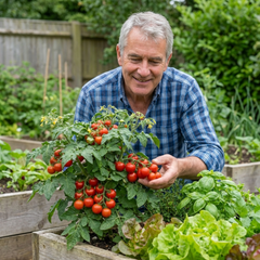 Patio Tomato Jo & Grace Plants, Live Tomato Seedlings, Outdoor Garden Ready, 1L Root Ball