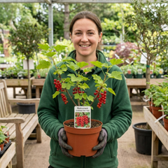 Redcurrant Jonkheer Van Tets Fruit Bush, Hardy Outdoor Garden Ready, 2 Litre Root Ball