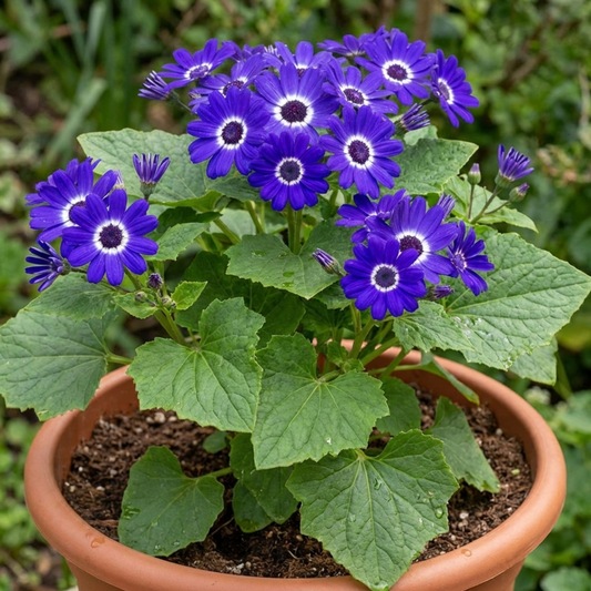Large Senetti Violet Pericallis Plant, Spring Flowering, Outdoor Garden Ready, 6.5L Root-Ball
