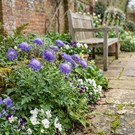 Scabious Blue Note Hardy Perennial Plants, Bee Friendly Pincushion Flower, Litre Root Ball