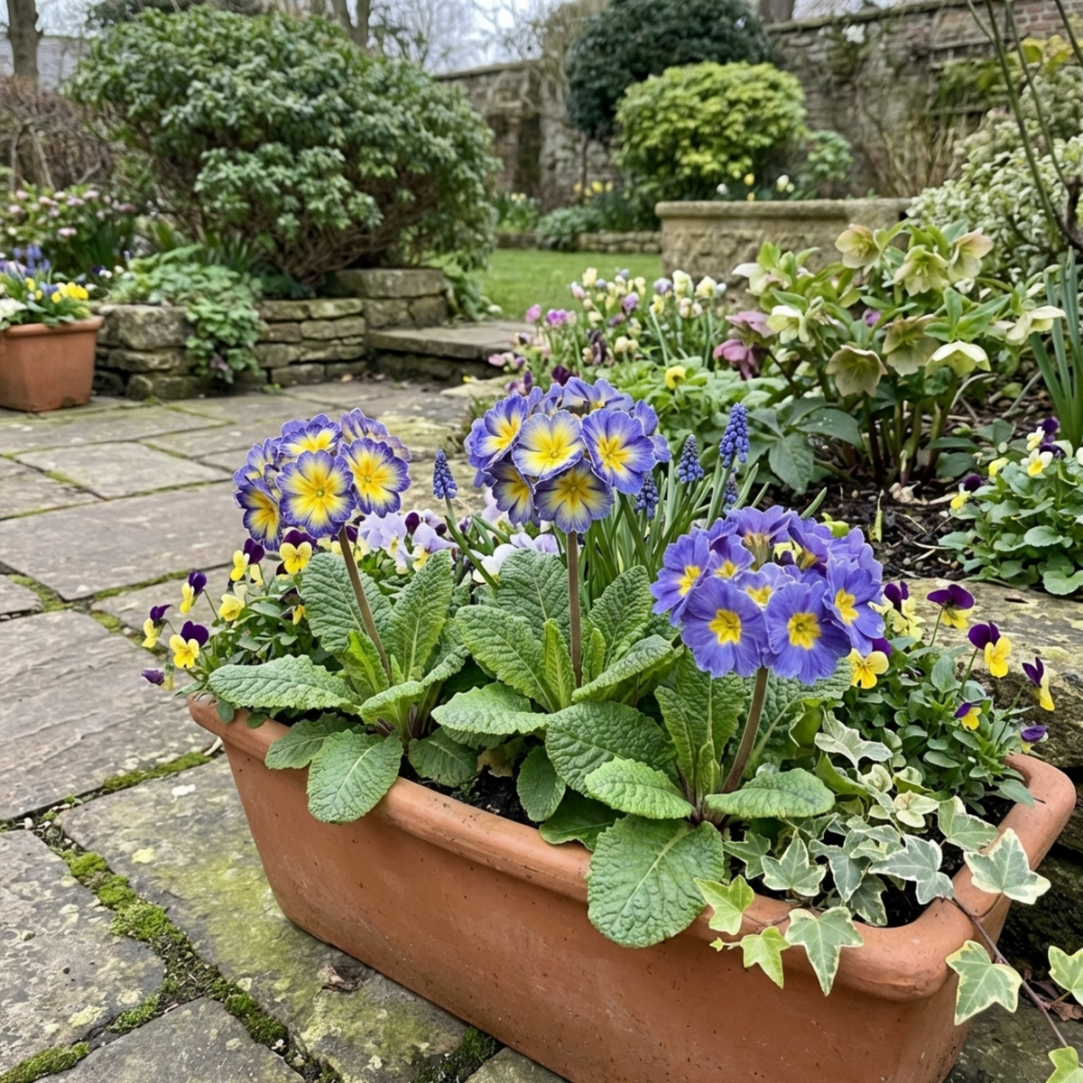 Set of 3 or 6 Primrose Chameleon Blue Hardy Perennial Plants, Colour Changing Spring Flowers, Outdoor Garden Ready, 1 Litre Root-Ball
