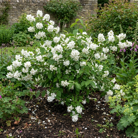 1 Philadelphus Virginal Mock Orange Plant, Fragrant White Flowering Shrub, 2L Root-Ball