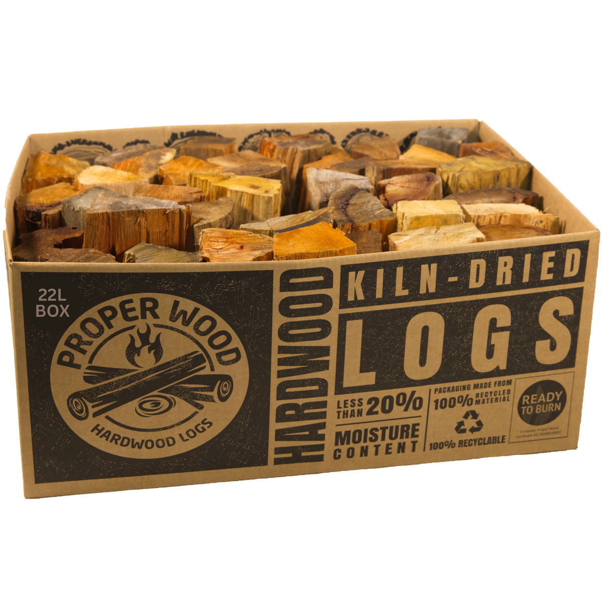 22 litre bag of hardwood logs x 4