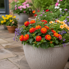 1 Large Plant - Lantana Bandolista Chilli, Ready to Plant in Your Garden, 2L Pot