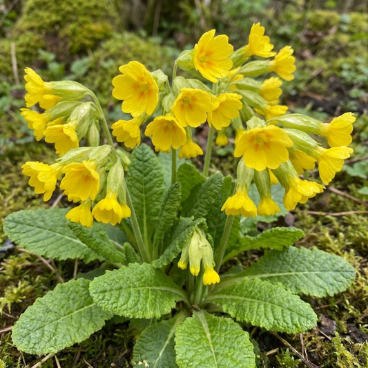 Primula veris Pure Yellow Hardy Perennial Plants, Spring Flowering, Outdoor Garden Ready, Root-Ball