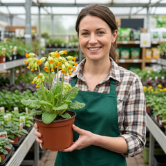 Set of 3 or 6 Primula Veris Lime with Orange Plants, Hardy Spring Flowering Perennial, 11cm Root-Ball