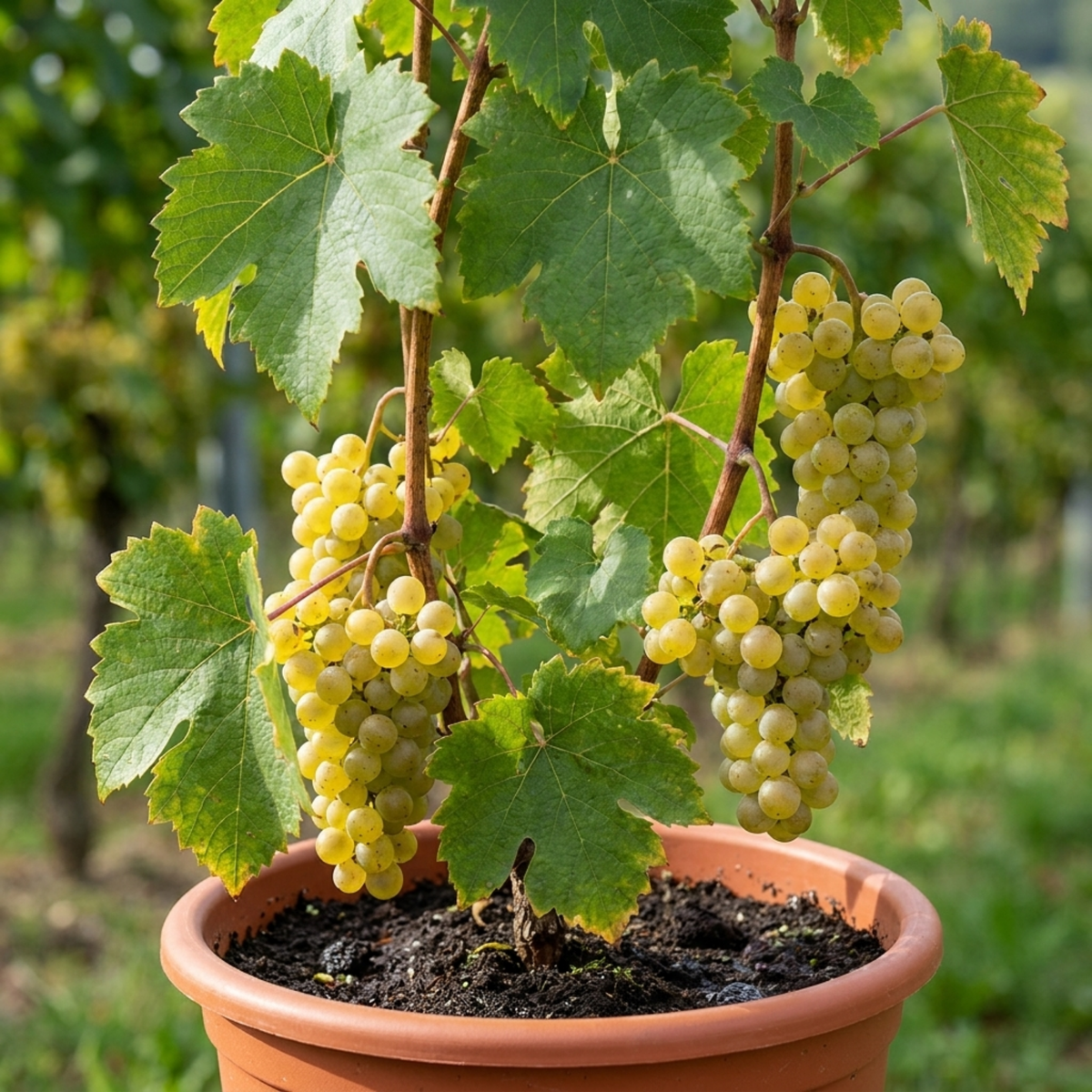 1 Grape Vine Vitis Exalta White Plant, Hardy Outdoor Garden Ready, 3 Litre Root-Ball