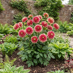 1 Dahlia Maggiore Fun Rose Bicolour Plant, Pink Summer Flowering, Outdoor Garden Ready, 3 Litre Root Ball