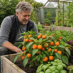 1 Large Plant - Grow Your Own Sweet Pepper Snack Orange, Outdoor Garden Ready
